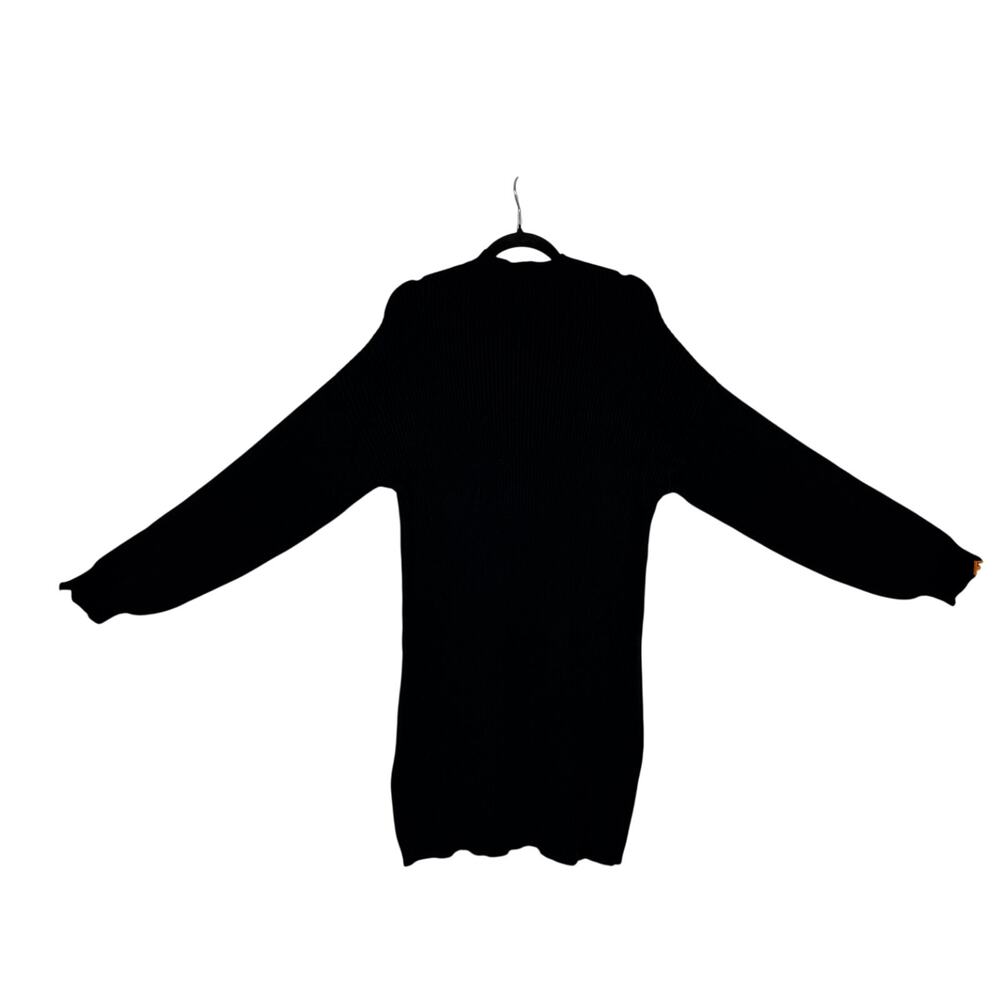 Line & Dot Black Ribbed Knit Sweater Dress Women Size Large Minimalist